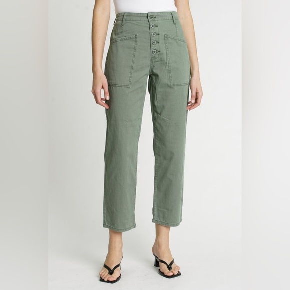 Pistola Tammy High Rise Trouser Utilitarian Button Fly Pants Colonel Army Green - Picture 15 of 15